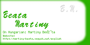 beata martiny business card